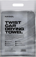 Nasiol Twist Car Drying Towel, Highly Absorbent Quick Dry, Soft Banded Edges - Scratch Free - Double Sided - Safe for Car Paint Microfiber Evo Detailing Towel (35 x 23 inch)