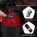 Car Trash Can with Lid - 1-Pack, Interior Accessories for Vehicles, Leakproof Garbage Can with 15 Detachable Trash Bags, Multipurpose Organizers and Storage Solutions for Home and Office