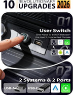 Wireless CarPlay Adapter & Android Auto Adapter, One-Click User Switch, Fast & Stable, Converts Wired to Wireless, Stable Connection Car Play Dongle for iOS 10+ / Android 11+ (Gray)
