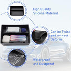 Jaronx Compatible with Tesla Model S/X Console Organizer 2021-2026, Refresh Center Console Storage for Model X/S Plaid/Long Range, Silicone Organizers Tray for Tesla X/S Accessories