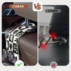 CoBak Purse Hook for Car - Universal Premium Stitched Leather and Aluminum-Magnesium Alloy Double Car Seat Back Storage Hook for Purses, Handbags, Bags (2 Pack),Chess Flower