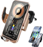 Chirsfairy 66W Fast Car Wireless Charger, 2024 New 66w Car Navigation Support Frame, Super Fast Charge Car Phone Holder, Automatic Clamping Induction Car Mobile Holder, Charging Phone Holder(Gold)