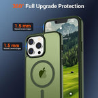 SUPFINE Magnetic for iPhone 12 Pro Max Case(Compatible with MagSafe)(Military Grade Drop Protection) Slim Translucent Matte Shockproof with Anti-Fingerprint Phone Case,Cangling Green