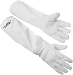 Honey Keeper Beekeeping Gloves - Goatskin Leather with Canvas Sleeve and Elastic Cuff
