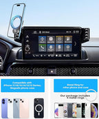 Magnetic Car Phone Holder for 2023 2024 2025 2026 Honda Pilot Accessories Apply to 7/9 Inch Touch Screen Fixed Clip MagSafe Passenger Cell Phone Mount Hands-Free 360 Degree Rotation