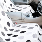 Hahafelt 2 Pack Car Seat Towel Covers with Storage Bag, 63 x 32 Inch Universal Non Slip Waterproof Sweat Protector for Car Truck, Gym Swimming Running, Machine Washable (Black and Gray Dots)