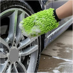 Microfiber Car Wash Gloves - Super Soft Scratch-Free Wash Mitts for Detailing and Cleaning (1/2PCS)(2pcs Green)