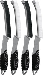 VIKING Car Detailing Brush Set for Car Cleaning Kit, Multi-Purpose Interior Car Cleaner Brush Set for Interior Detail, Includes Medium Bristles and Stiff Bristles, 4 Pack, Black/White