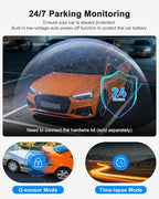 Dash Cam Front and Rear, 4K FHD Dual Dash Camera for Cars Built-in 5G WiFi GPS, 64GB Card Included, Car Camera with 3" IPS Touch Screen, UHD 2160P Night Vision, WDR, 24H Parking Monitor, App Control