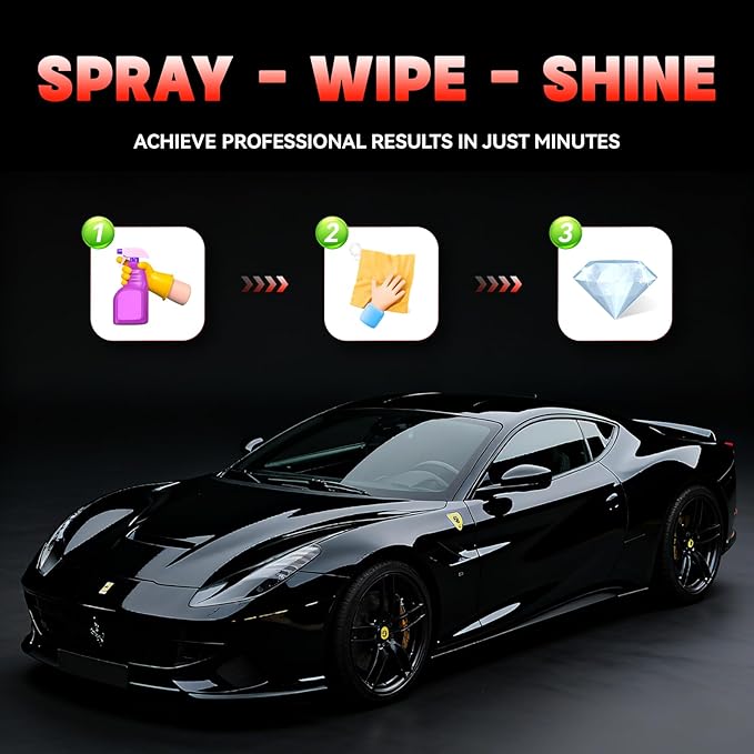 Black CAR Coating Spray | Ceramic Shine Wax for Black Cars