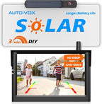 AUTO-VOX Solar Wireless Backup Camera:3 Mins DIY Installation & Upgraded 5" HD 1080P Anti-Glare Monitor, Reliable Signal for a Clear View, IP69K Waterproof Back up Camera for Car, Van, SUV, Truck