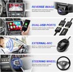 for Toyota Camry 2015 2016 2017 Radio Upgrade Android Touchscreen Compatible with Wireless Carplay Android Auto,Car Stereo Bluetooth Navigation GPS WiFi FM/AM Backup Camera 8-core Head Unit