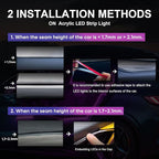 2 in 1 Acrylic Car LED Lights Interior, RGB Ambient Llighting Car Kit with 168 LEDs, 16 Million Colors, Music Sync, App & USB & Remote Dashboard Ambient Lighting for Car