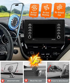 Magnetic Car Phone Mount for Toyota Camry 2021 2022 2023 2024 Accessories, for MagSafe Strong Magnets Cell Phone Holder 7-Inch Touch Screen Cradles, with Portable Phone Gripper 360° Rotation