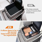 TACORBO Center Console Tray Compatible with Kia Carnival 2026 2025 2024 2023 2022 Accessories Insert Tray, KA4 MPV Armrest Secondary Storage Box, White Trim