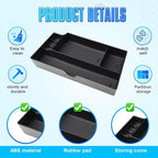 EDBETOS Console Drawer Tray Compatible with Toyota Sienna 2015-2019 2020 Interior Accessories Sienna Center Console Organizer Insert Tray Under Radio Storage Box Coin Container Phone Holder, ABS Black