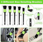 Viewsun Green Windshield Cleaner Tool, 17Pcs Car Interior Cleaning Kit, Detailing Kit Interior Cleaner, Car Detailing Brushes, Cleaning Gel, Inside Cleaning Accessories for Trucks, SUVs, RVs Window