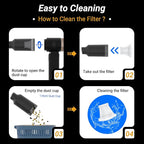 GcdPai Car Vacuum Portable Cordless 18000PA High Power Handheld Vacuum Cleaner, Mini Cordless Rechargeable Vacuum with LED Light and Multi-Nozzles for Car, Home Office, Keyboard, Pet (Black Gold)