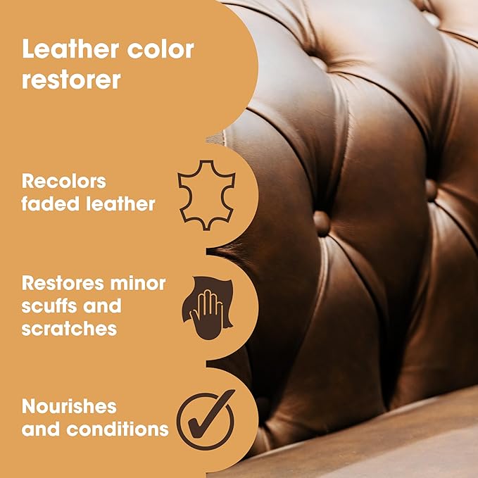 Furniture Clinic The Original Leather Recoloring Balm Light Grey Leather Dye for Furniture, Couches & Car Seats - Restore Scratched, Faded, & Damaged Surfaces