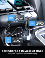 LISEN 90W for iPhone 17 16 15 Pro Max Car Charger USB C Fast Charge,Super Fast for iPhone 17 16 Car Charger USB C Adapter for iPhone 17e 16 15 Pro Max Plus Air,Samsung Galaxy S26 Ultra, Android,36inch