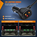 Nilight 60 Inch Truck Tailgate Strobe Light Strip Tail Emergency Bar Rear Window Warning Lamp Ultra-Bright Double Row 360 LED for Pickup Trailers Construction Vehicles Car SUV, Green White