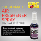Scent Bomb Air Freshener Spray, Long-Lasting Odor Eliminator - Effective Deodorizer for Home & Car, Fresh Room Spray for Kitchen, Bathroom & Smell Neutralizer - 1 oz Pack of 4, Jolly Grape Scent