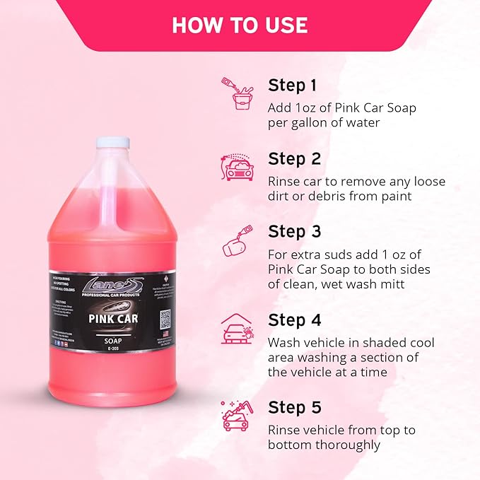 LANE'S Car Cleaning, Car Wash Soap The Perfect Shampoo for Auto, Exterior Care Products, High Foaming with Gentle Formula, Gallon