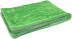 Autofiber Dreadnought Microfiber Car-Drying Towel, Superior Absorbency for Drying Cars, Trucks, and SUVs, Double-Twist Pile, One-Pass Vehicle-Drying Towel - Pack of 1, Green/Gray (20 inch x 30 inch)
