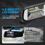 EWAY Tailgate Handle Backup Reverse Camera with 4.3 inch Rear View Mirror Monitor Kit for Chevy Silverado/GMC Sierra Fleet Side Metal Bed 1500 2500 3500 1999-2006 Reversing Parking Camera