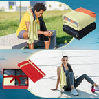 Hahafelt 2 Pack Car Seat Towel Covers Athletic Running Towel Performance Microfiber Post Workout Sweat Washable Cover Non Slip for Seat Outdoor Sport (Yosemite)
