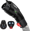 VIPTOO Tesla to J1772 Adapter 60A 250V AC — NACS EV Charging Connector with Charging Status Display for Tesla Wall/Destination/Mobile Charger, Fast & Safe Charging (Black)