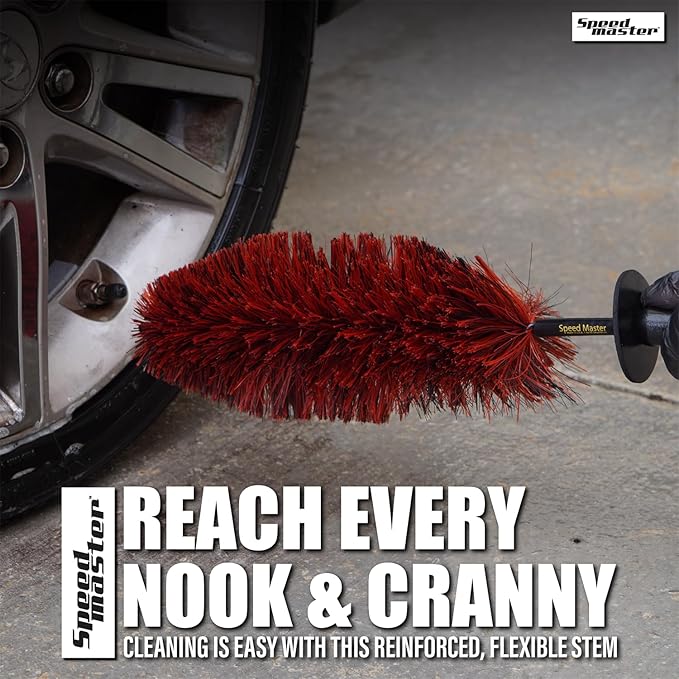 Speed Master Wheel Brush (2 Pack) | Memory Foam Bristles | Safe on All Wheel Types | Clean Your Wheels With Ease!