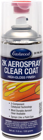 Eastwood 2k Aerosol Spray | Clear Coat Automotive Paint Aerosol Spray with Long-lasting and Durable Finish 11.8 Oz Can | Clear Coat| 1 Pack