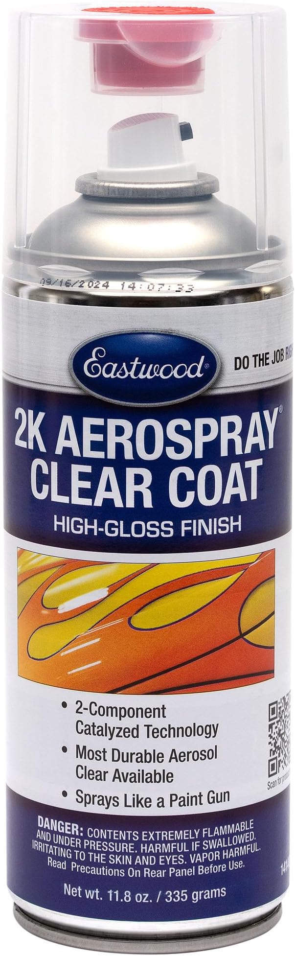 Eastwood 2k Aerosol Spray | Clear Coat Automotive Paint Aerosol Spray with Long-lasting and Durable Finish 11.8 Oz Can | Clear Coat| 1 Pack