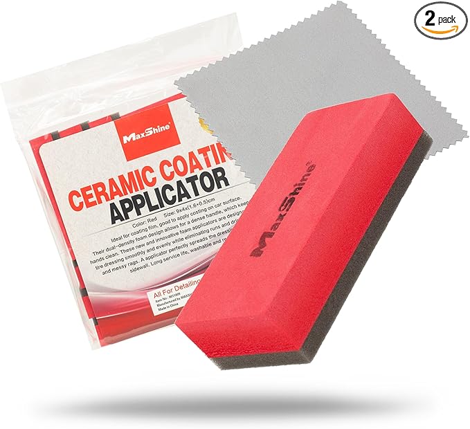 Maxshine Ceramic Coating Applicator & Suede Microfiber Towels Combo - Car Detailing Products