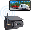 Solar-Powered Wireless Backup Camera with AI Security-Smart Human/Vehicle Detection,WiFi Connectivity,Cordless & Magnetic Mount Rear View Camera Upgrade Your Truck,Trailer,RV,or Camper WF102