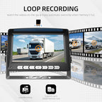 7'' Wired Backup Camera System with DVR Recording, 1080P HD Monitor & IP69 Waterproof RV Rear View Camera, Loop Recording, Split Screen, 12V-24V