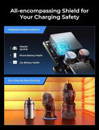AINOPE 90W for iPhone 17/16/15 Pro Max Car Charger USB C Fast Chage, [Mini&Metal] Invisible Cigarette Lighter Adapter with 3FT USB C to C Cable, Car Accessories for Mother Him Her, Adapter for iPhone