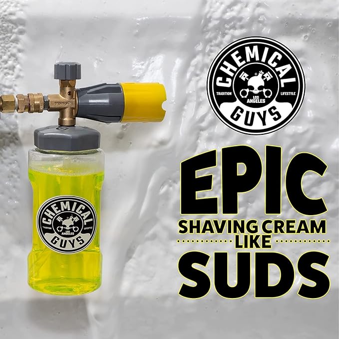 Chemical Guys CWS_110_16PMSK Big Mouth Pressure Washer Starter Kit - Honeydew Snow Foam Car Wash Soap, 16 fl oz + Big Mouth Foam Cannon & Snubby Spray Foam Gun, for Pressure Washer - 3 Items