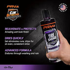 PRV AUDIO Wet Look Gel Tire Shine Dressing | High Gloss Tire, Trim, Plastic & Rubber – Restores Deep Black Shine and Protection | No Sling & Dries Quickly 16 fl oz Kit with Applicator - Grape Scent