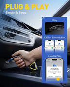 2027 Mini CarPlay Wireless Adapter for Apple, Upgrade Factory Wired Carplay to Wireless CarPlay Adapter, No Latency for iPhone iOS 10+ and Cars from 2015+, USB & Type-C, Plug & Play