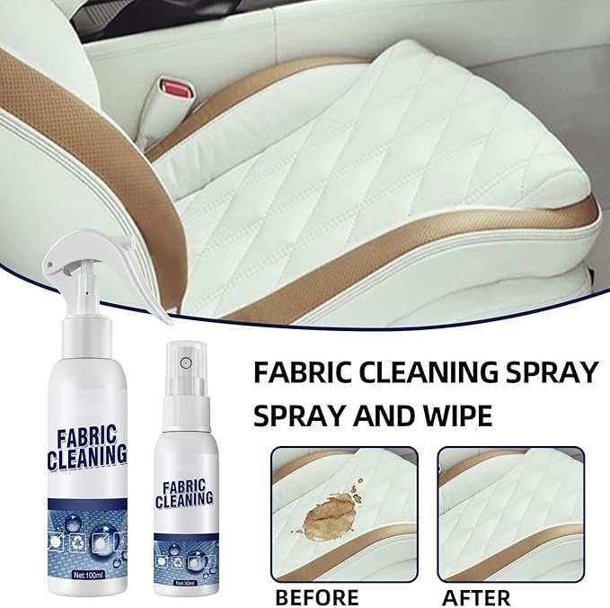 5 Seconds Car Stain Remover, Car Stain Remover, Interior Fabric Leather Cleaning, Car Seat Upholstery Strong Stain Remover, Foam Cleaner Spray for Car (100ml)