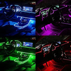 USB Car LED Lights, Interior Car Lights Strip with APP and RF Remote Control, 5 in 1 Ambient Lighting with 276 inches Fiber Optic Music Sync Simple Installation EL Wire Lights (5 in 1/276 inches)