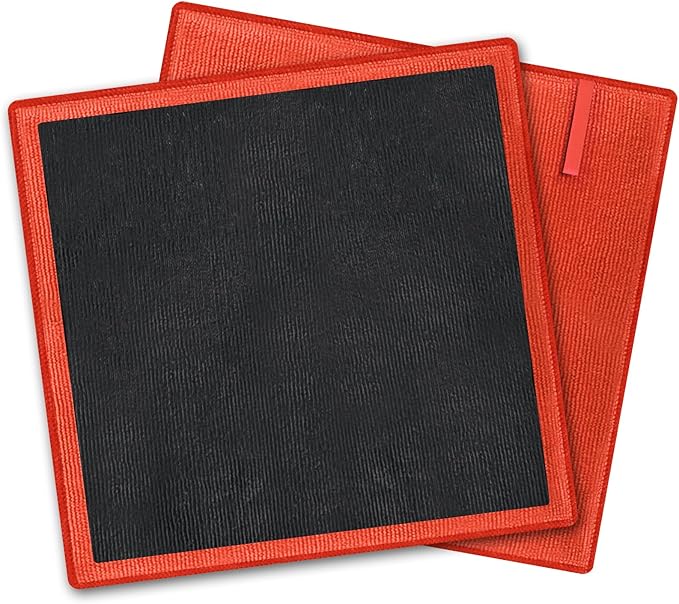Clay Towel, 2 Pack Clay Bar Towels Auto Detailing, Fine Grade Microfiber Chamois Towel for Car DIY Detail (Red)