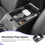 LUWU Center Console Organizer Compatible with Jeep Compass 2021-2025/Dodge Hornet 2023-2026 Accessories Armrest Console Storage Box Insert Tray ABS Material Coin Container Blue