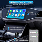 Wireless CarPlay Adapter, 2-in-1 Mini CarPlay & Android Auto Wireless Adapter, Plug & Play, Auto Connect, Car Accessories, Car Play Dongle Compatible with iPhone & Android