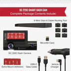 Cobra Smart Dual View Front and Cabin Dash Cam (SC 220C) - QHD 1440P Resolution, 360 Alerts, Parking Live View, Incident Reports, Emergency MayDay, 16 GB SD Card Included, CarPlay & Android Auto