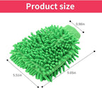 1 Pack 2 Green Car Wash Mitt Microfiber, Deluxe Scratch Free Microfiber Wash Mitt ,9 Inches X 5.5 Inches Car Washing Care Cleaning Kit.