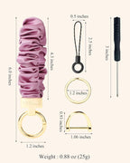 WEESMILE Keychain Wristlet, Stretchy Key Chain for Car Keys with D ring, Cute Scrunchie Wrist Bracelet for Women Men