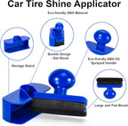 UNIMEIX Tire Shine Applicator Brush Large Vegan Tire Shine Brush with Storage Stand for Vehicles Tire Shine Polish Wax and Car Wash (Blue)